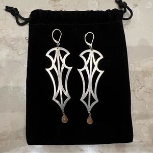 Unique Metal Hand Crafted Lightweight Earrings with Crystals